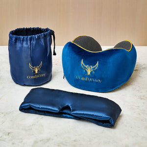 Luxury Travel Pillow & Silky Plush Eye Mask